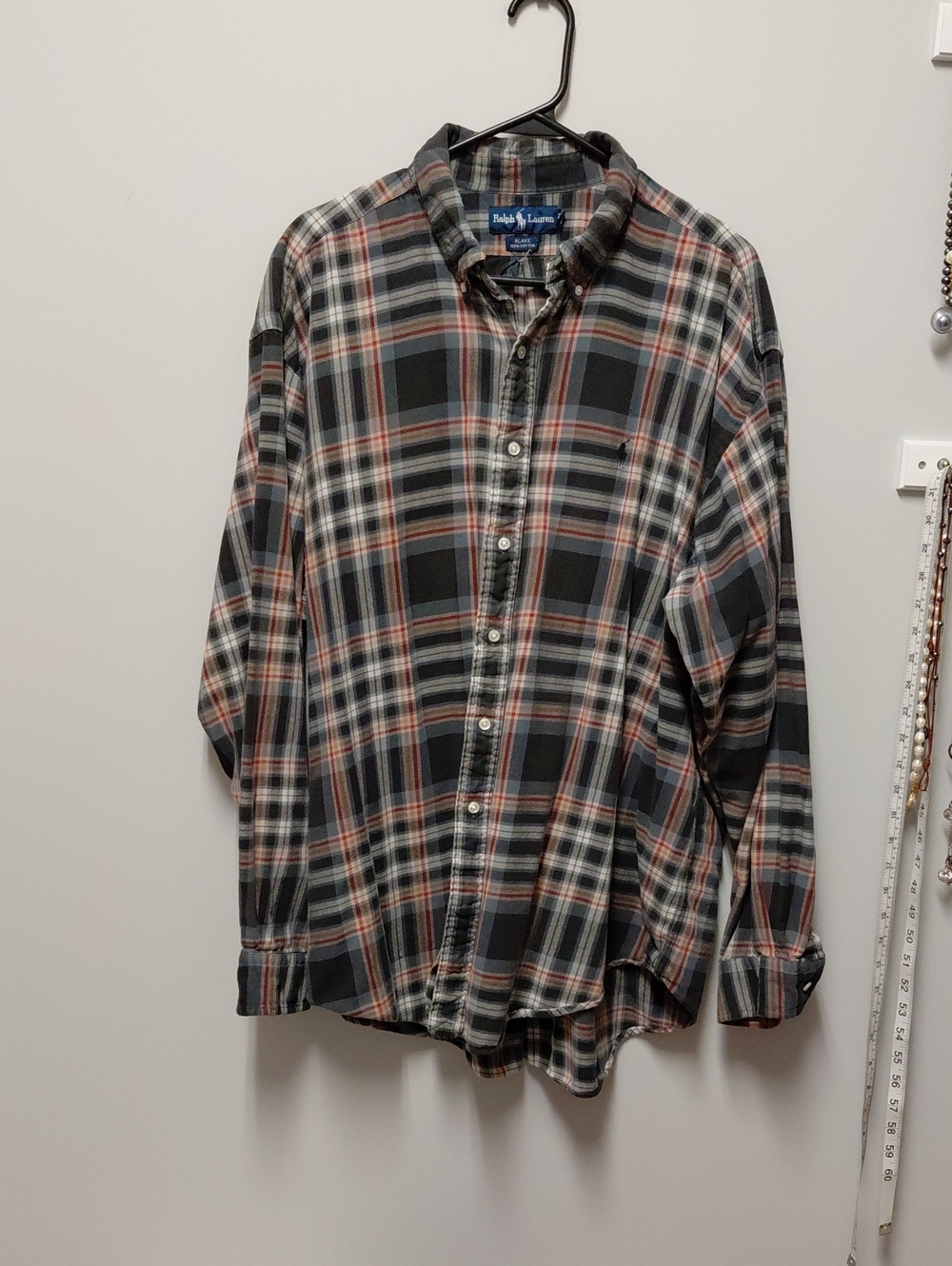 Polo by Ralph Lauren Men’s Blake Black Plaid Button-Down Shirt, Size XXL